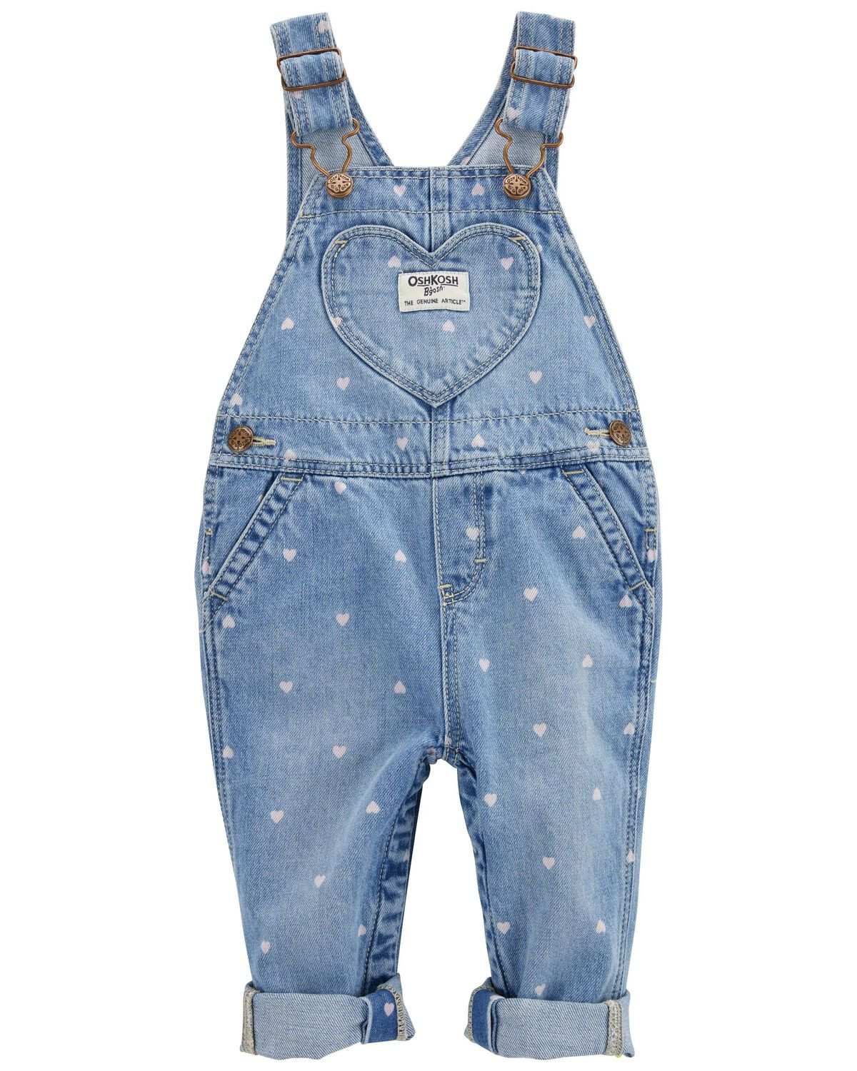 Baby Heart-Print Knit Denim Overalls | Carter's Inc
