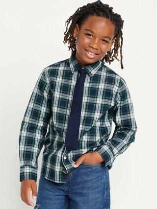 Printed Long-Sleeve Pocket Shirt and Tie Set for Boys | Old Navy (US)
