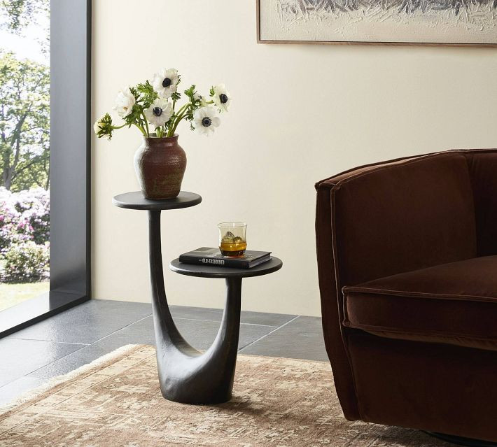 Mazen Round Aluminum End Table (25") | Pottery Barn (US)