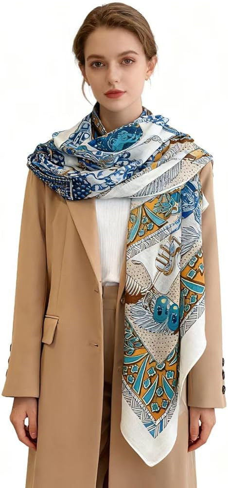 Extra-Large Square Scarf 51" Fashion Scarves Shwal Head Cover Scarf Neck Scarves for Women B03 | Amazon (US)