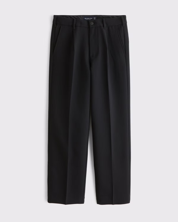 Men's Pleated Relaxed Straight Trouser | Men's | Abercrombie.com | Abercrombie & Fitch (US)