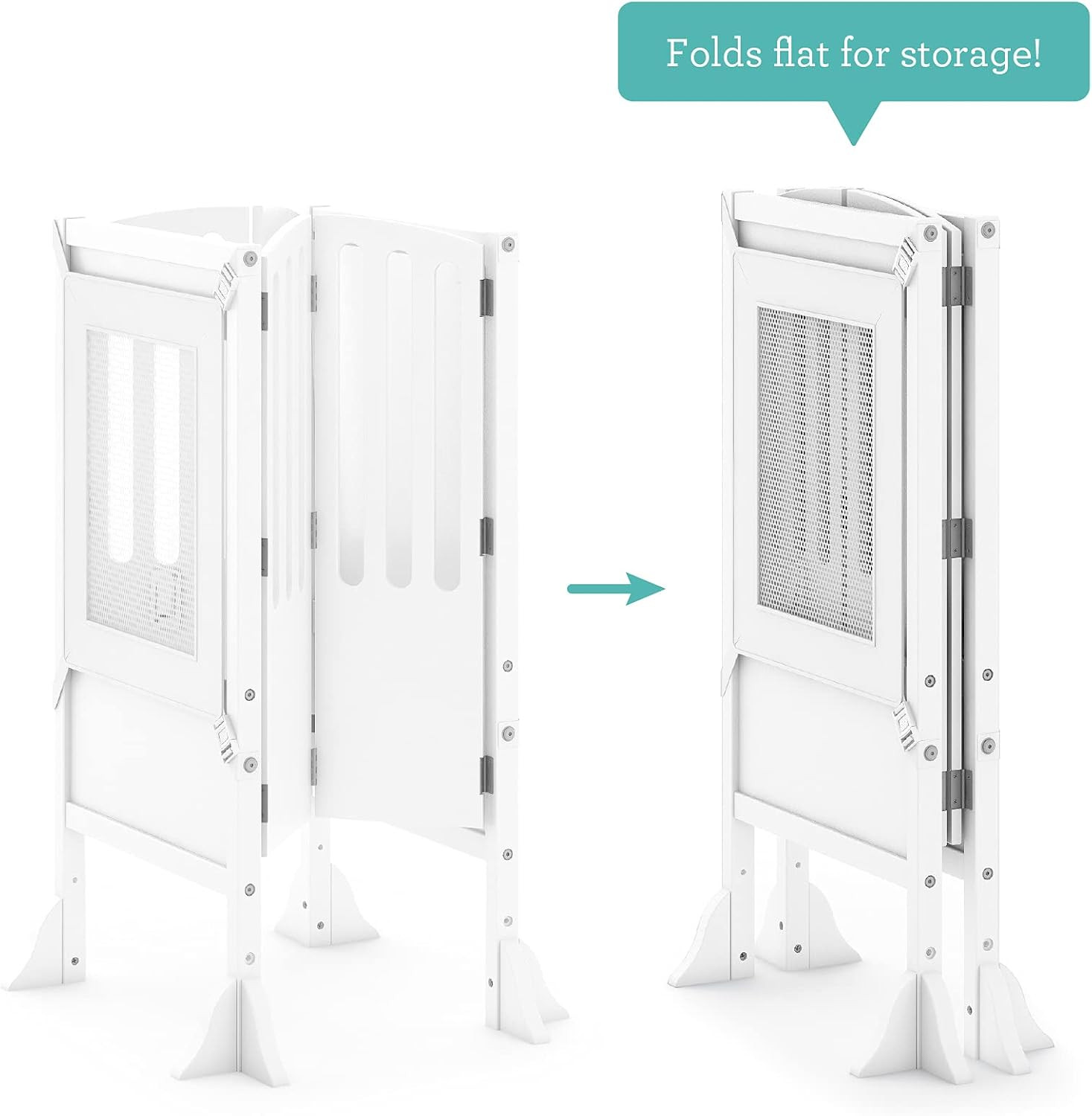 Guidecraft Contemporary Kitchen Helper Stool and 2 Keepers - White: Wooden, Adjustable Height, Sa... | Amazon (US)