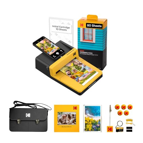 KODAK Dock ERA Plus 4PASS Instant Photo Printer (4x6) (Printer + Initial 10 Sheets + 80 Sheets + Accessories) | Amazon (US)