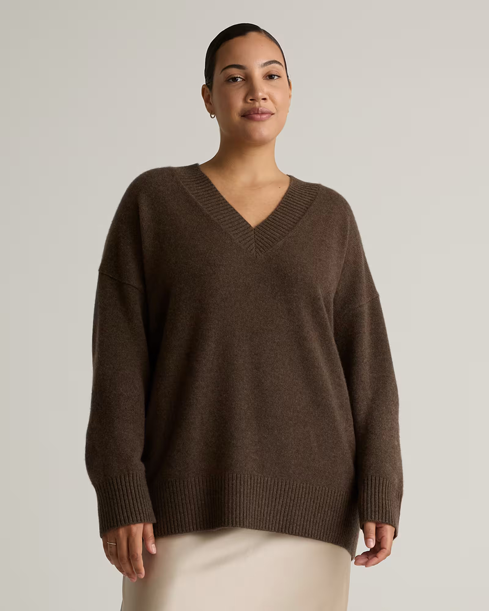 Mongolian Cashmere Oversized V-Neck Sweater | Quince