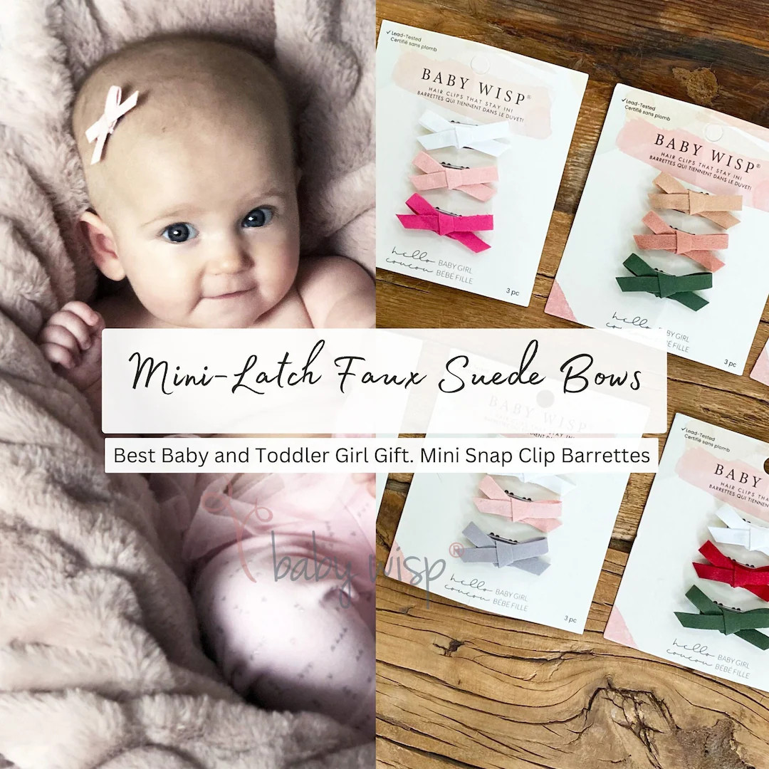 Baby Wisp®, Wisp Clip, Mini Baby Hair Bows, Tiny Bows, Snap Clip Bow, Hair Clips, Infant Girl, B... | Etsy (US)