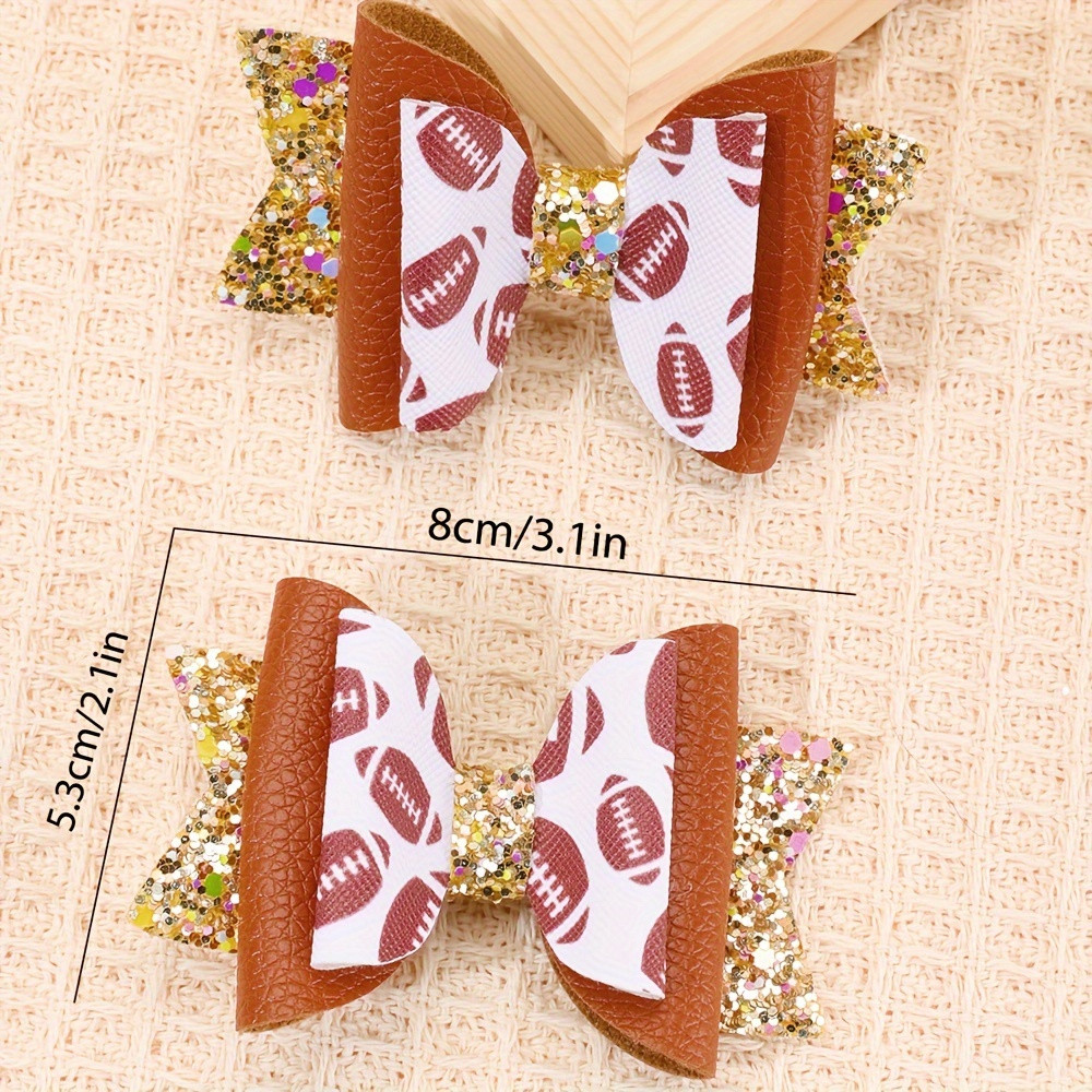 Glittery Football Hair Bow Clips Girls Sports Themed Hair - Temu | Temu Affiliate Program