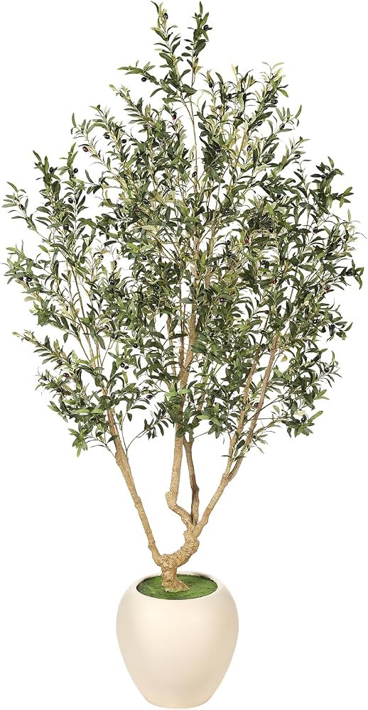 Realead Olive Trees Artificial Indoor - 8FT Tall Faux Olive Tree with 18in Exquisite Planter - La... | Amazon (US)