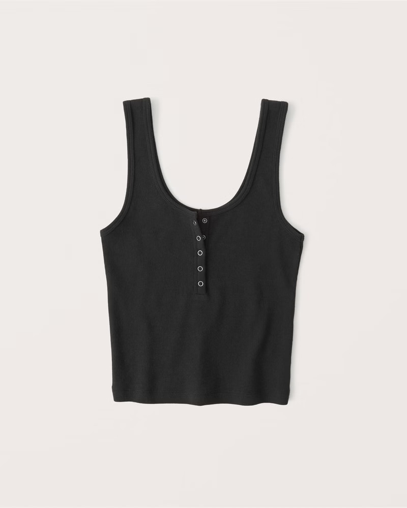 Women's Ribbed Henley Tank | Women's Tops | Abercrombie.com | Abercrombie & Fitch (US)