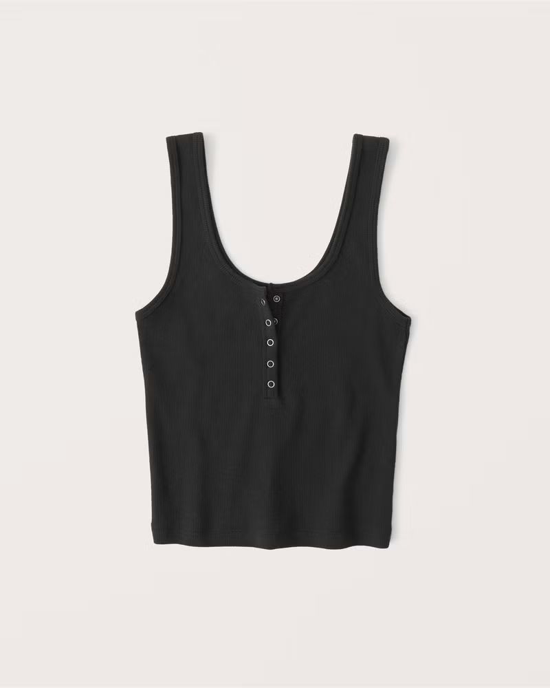 Women's Ribbed Henley Tank | Women's Tops | Abercrombie.com | Abercrombie & Fitch (US)