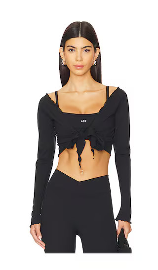 The Wrap Top in Black | Revolve Clothing (Global)