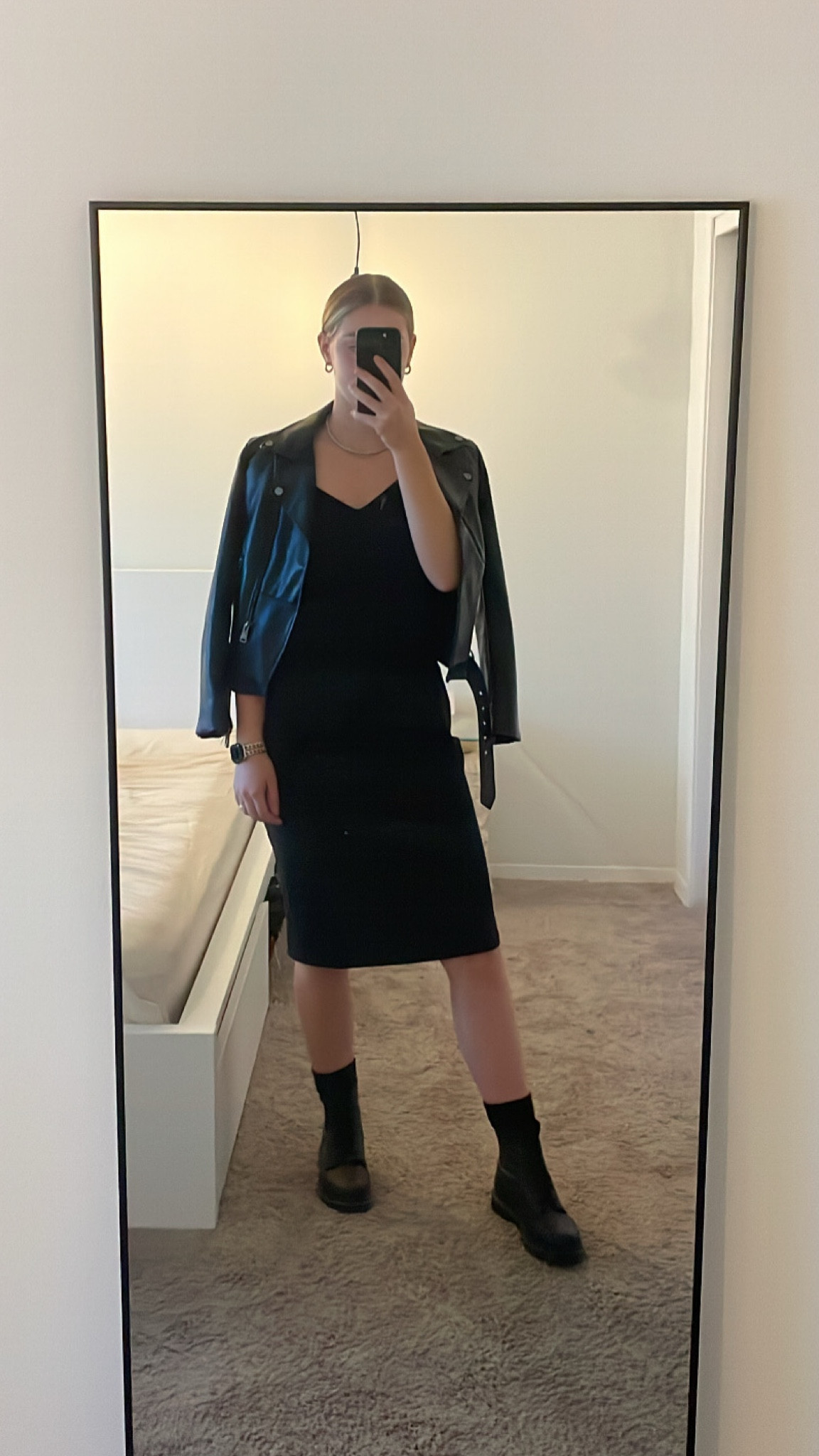 slip dress - S
Leather jacket -S 

#LTKshoecrush #LTKfit #LTKSeasonal