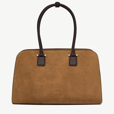 Georgia Maxi - Toffee Suede/Espresso | Strathberry