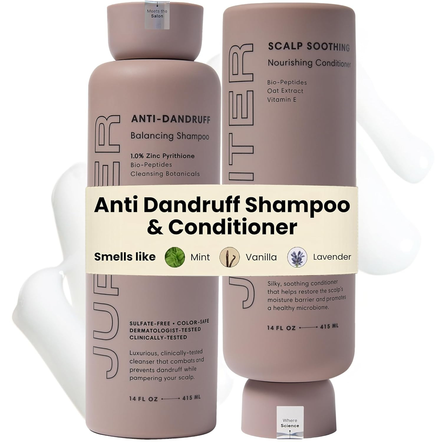 Jupiter Color Safe Dandruff Shampoo and Conditioner - Relieves Dry, Flaky, Itchy Scalp - Sulfate Free - Vegan - 9.5 fl oz each | Amazon (US)