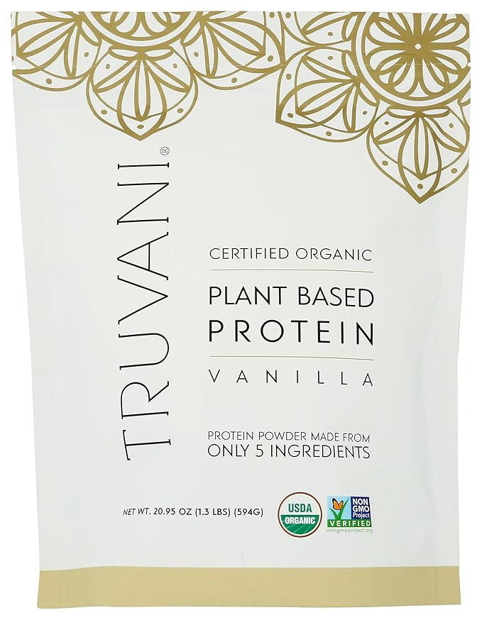 Truvani Plant Based Protein Powder, Vanilla, 20 Servings | Amazon (US)