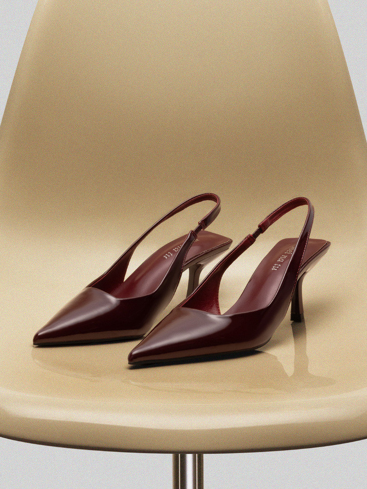 Burgundy Slingback Heels | SHEIN