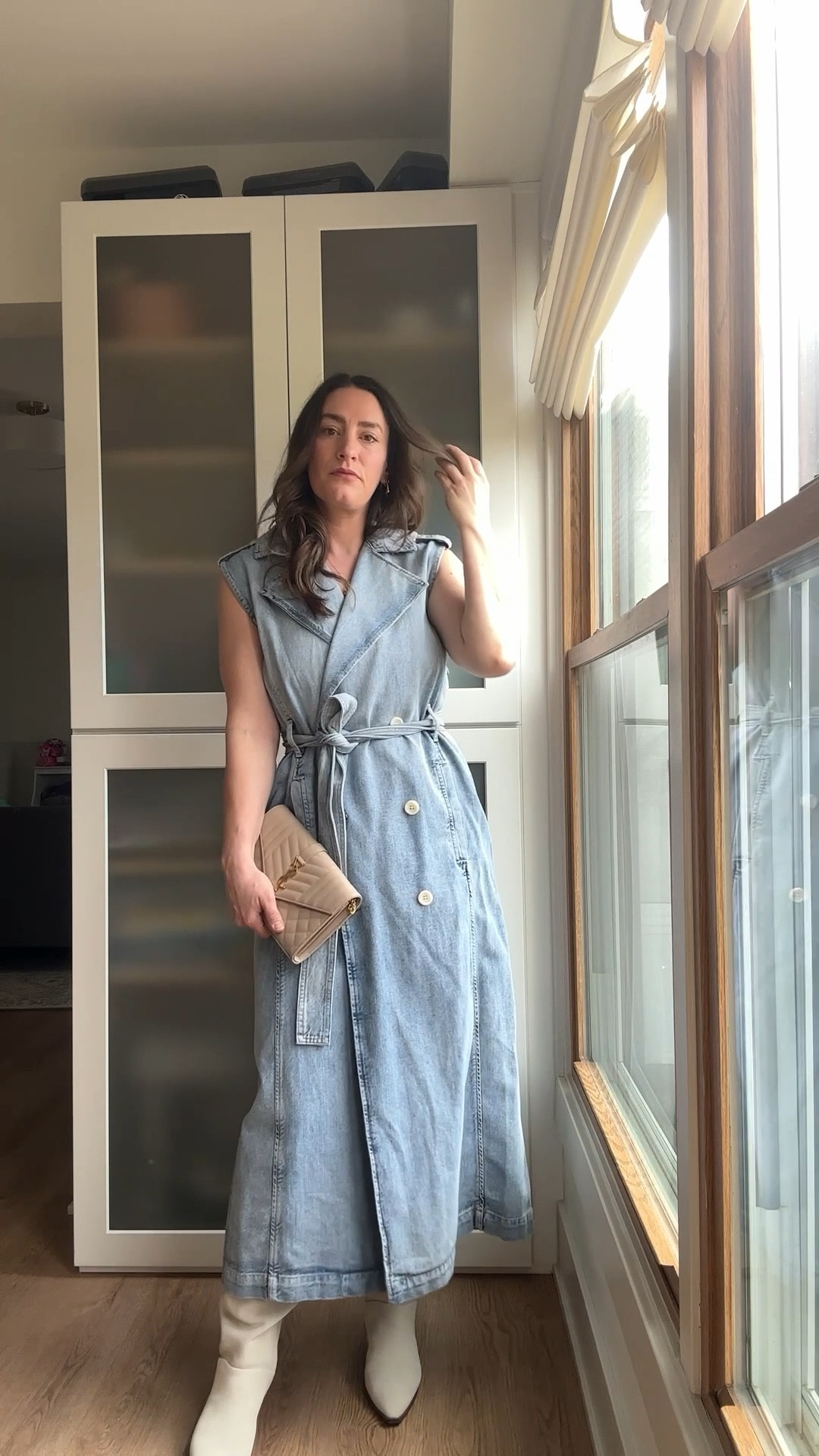 Denim Dressing 

I love the strength of denim. It’s woven fabric holds and grounds. Now applying that strength to a feminine dress and you’ve got a strong, powerful look. 

I paired ivory suede boots from Franco Sarto to pull the color of the buttons on the dress. A classic nude YSL clutch and warm gold jewelry add sophistication and elegance to the outfit. 

Have a date night coming up? DM me to curate your next look 👀 

#LTKootd