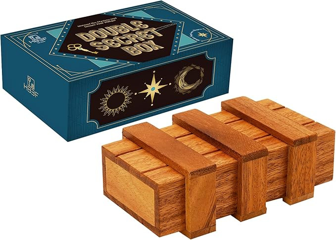BSIRI Secret Puzzle Box- Brain Teaser Wooden Box with Hidden Compartments - Ideal Money Box, Stas... | Amazon (US)