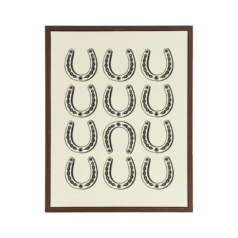 Crystal Art Gallery 15x19 Texas Horseshoes Canvas Framed Wall Art Decor, Rustic Farmhouse America... | Walmart (US)