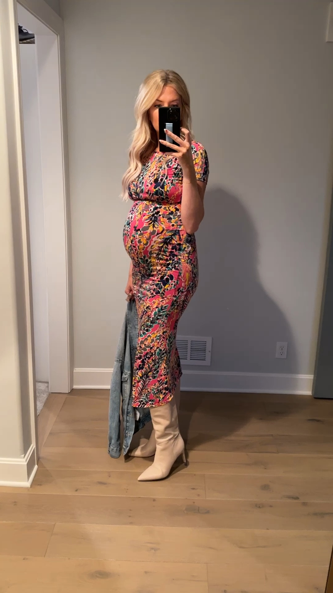 Colorful maternity dress for spring - true to size!

#LTKfindsunder100 #LTKbump