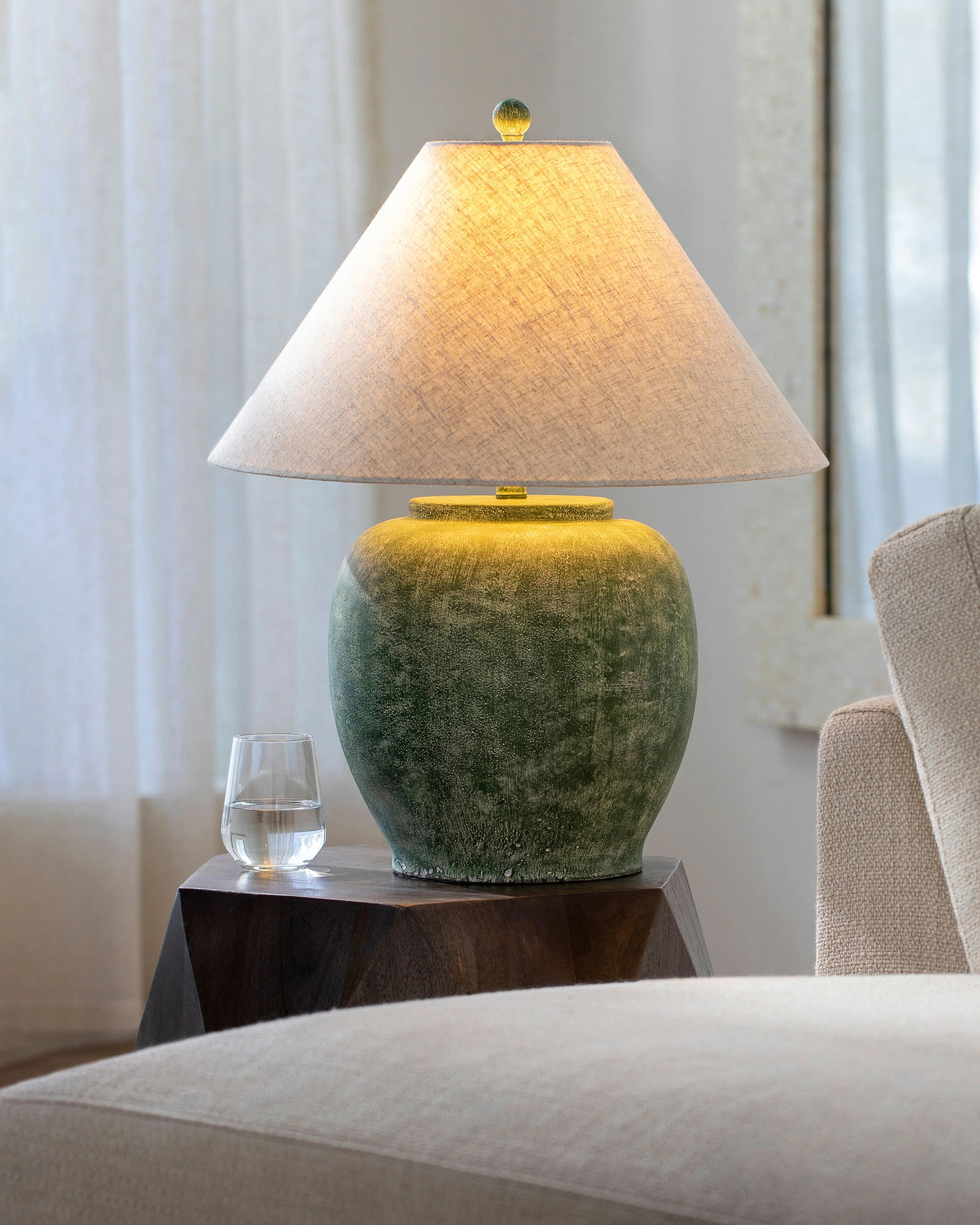 Moreau Table Lamp, Green | Lulu and Georgia 