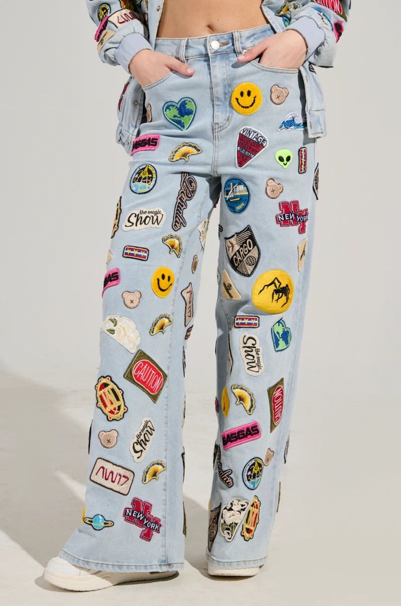AUSTIN WIDE LEG PATCH DENIM | AKIRA