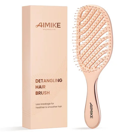 AIMIKE Detangling Brush, Pain-Free Wet Dry Hairbrush with Soft Bristles for Women & Kids, Fine Hair Care | Walmart (US)
