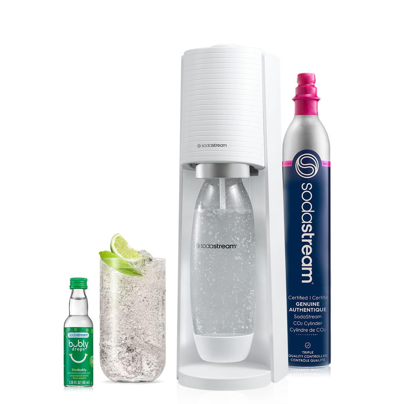 SodaStream Terra Sparkling Water Maker (White) with CO2, DWS Bottle and Bubly Drop | Amazon (US)