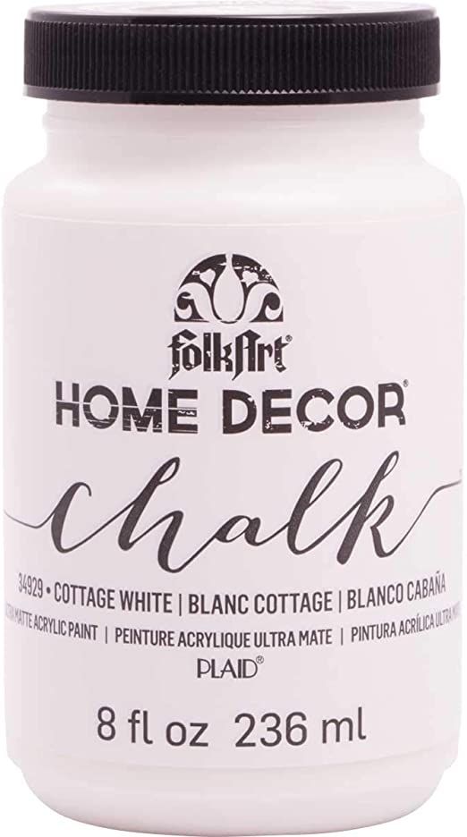 FolkArt Home Decor Chalk Furniture & Craft Acrylic Paint in Assorted Colors, 8 ounce, Cottage Whi... | Amazon (US)