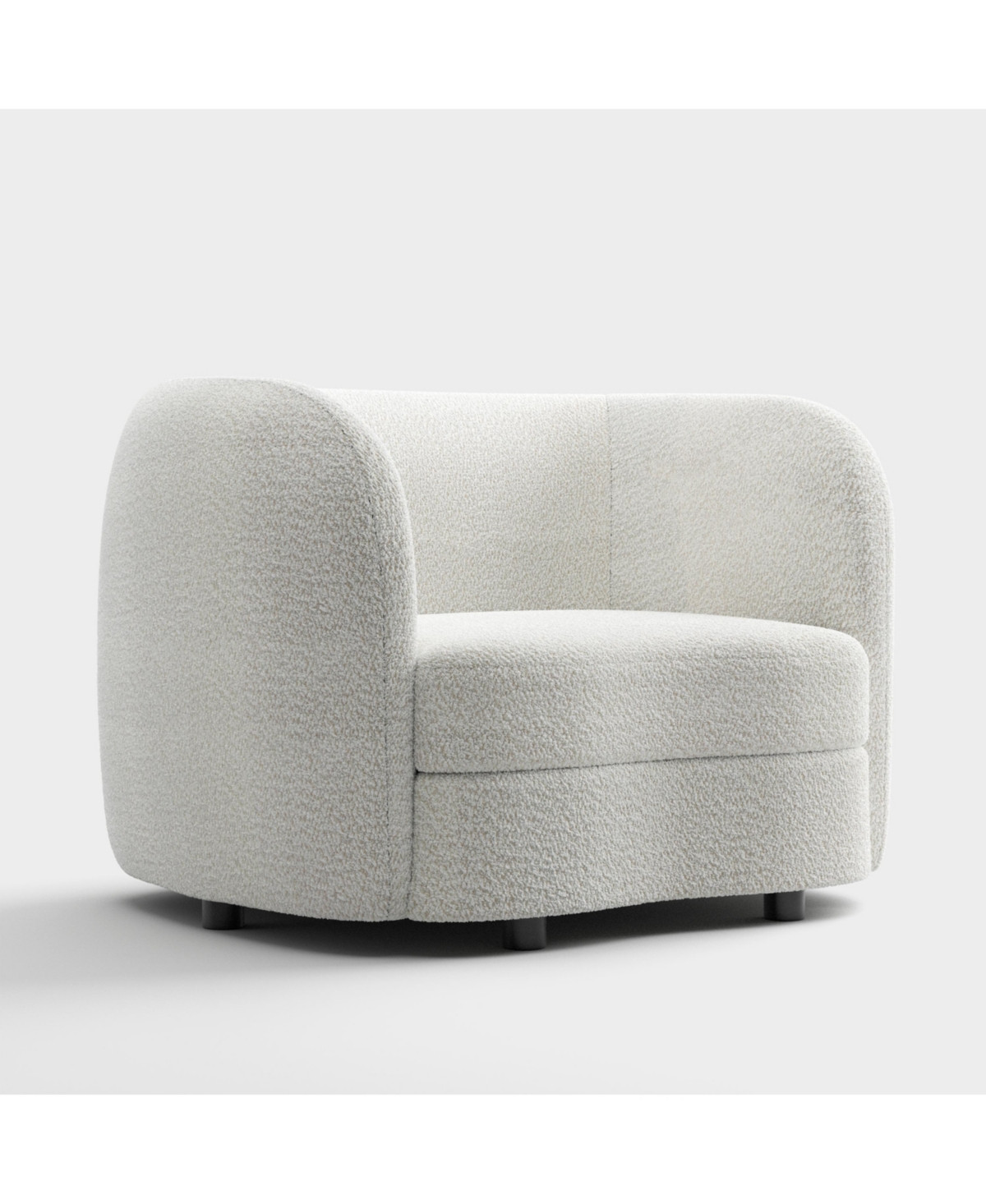 Isabella 43" Boucle Fabric Club Chair - Off-White | Macy's