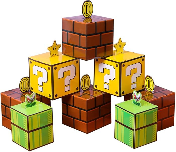 SUYEPER Water Pipe Question Brick Treat Boxes Snack Goody Cardboard Bag Birthday Party Favors Dec... | Amazon (US)