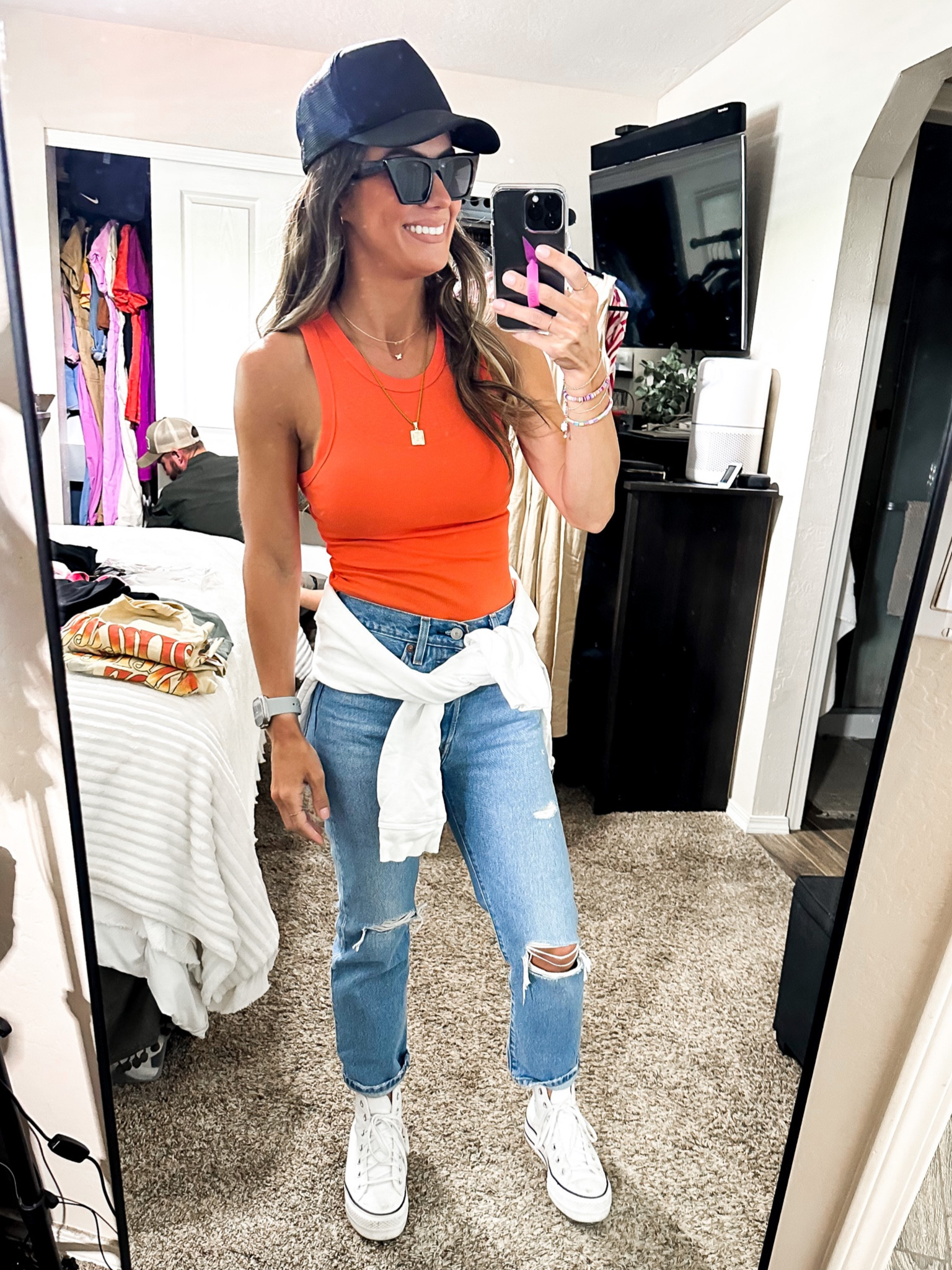 Target tank Xs
Levi’s - tts but I sized up one for a relaxed fit
Converse size down 1/2 size

#LTKFind #LTKfit #LTKunder50