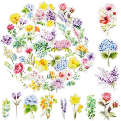 Kattykitty 309PCS Transparent Flower Stickers for Scrapbooking | Amazon (US)