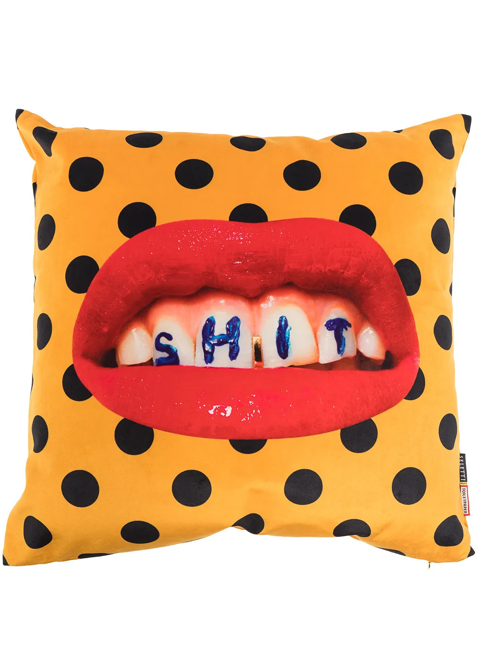 Seletti  Polka Dot Lip Print Cushion (50x50cm) - Farfetch | Farfetch Global