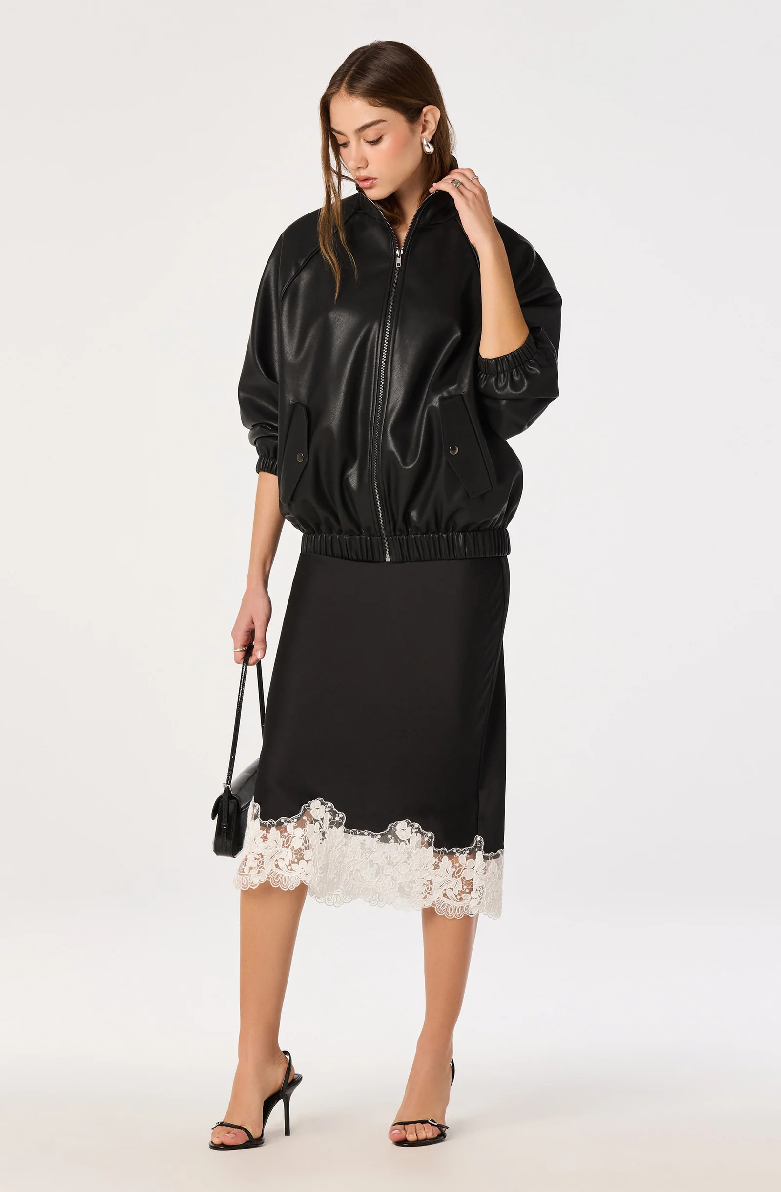 Shantel Lace-Trim Midi Skirt | ASTR The Label (US)