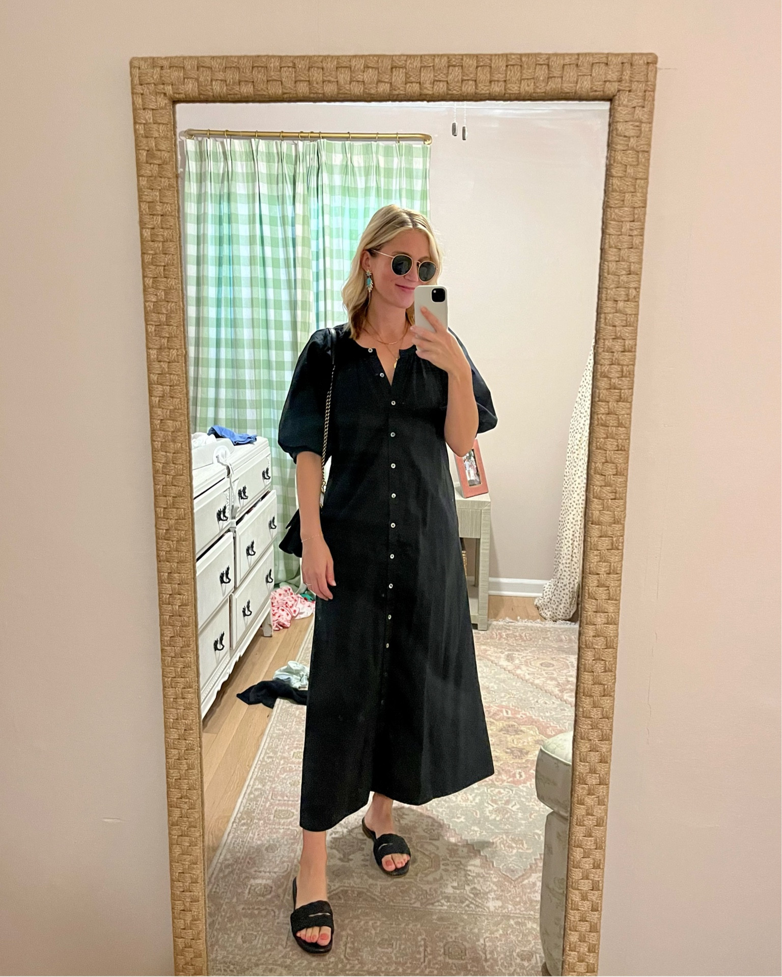 staud mini vincent dress black STAUD, Mini Vincent Dress in Black, Size XL main image 0
