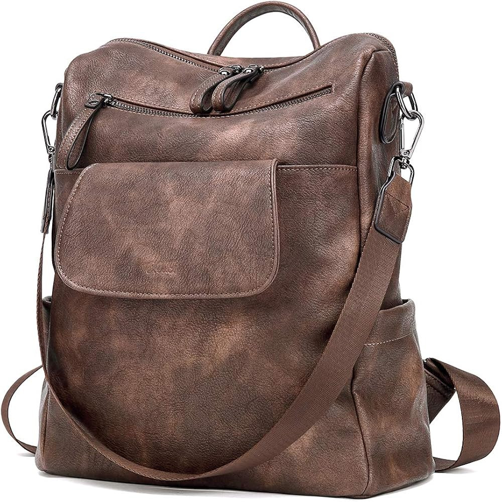 CLUCI Leather Backpack Purse for Women, Large Fashion Convertible Anti-theft, Travel Backpack Pur... | Amazon (US)