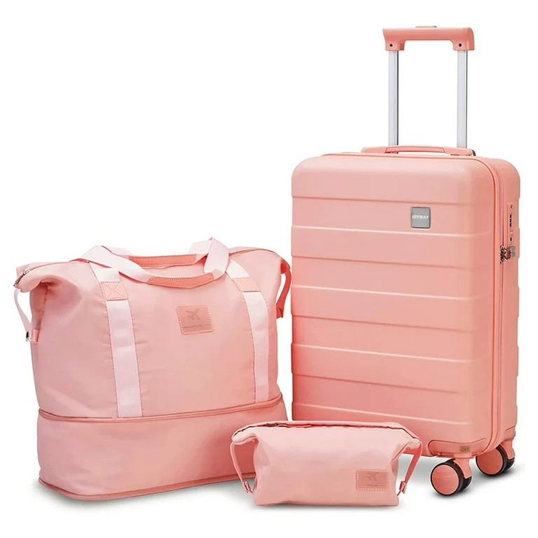 Joyway 3-Piece Luggage Set 20-Inch Carry-On Suitcase with Spinner Wheels TSA Lock Travel Duffel B... | Walmart (US)