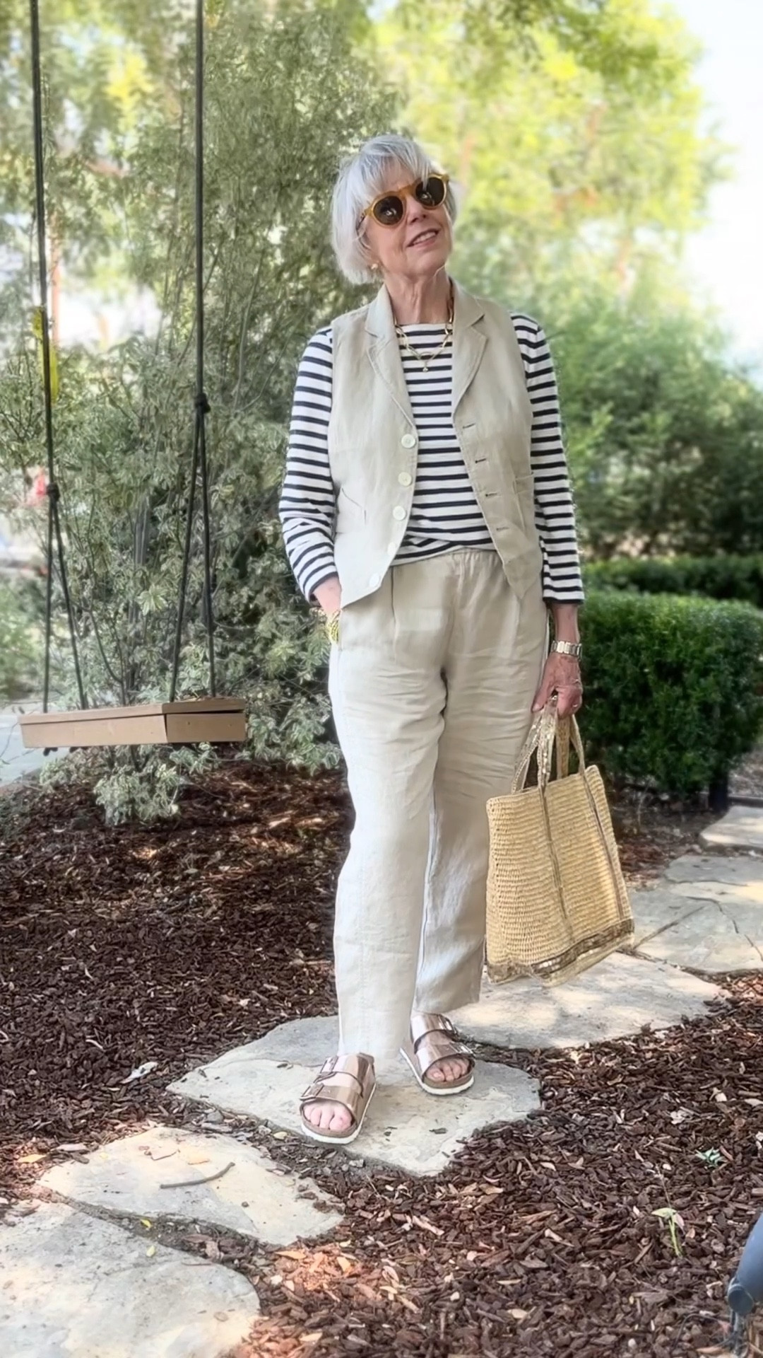 Linen separates with a Breton stripe tee…I’m calling this my “summer suit.” 😉 The linen vest is on sale...

#LTKstyletip #LTKSeasonal #LTKsalealert