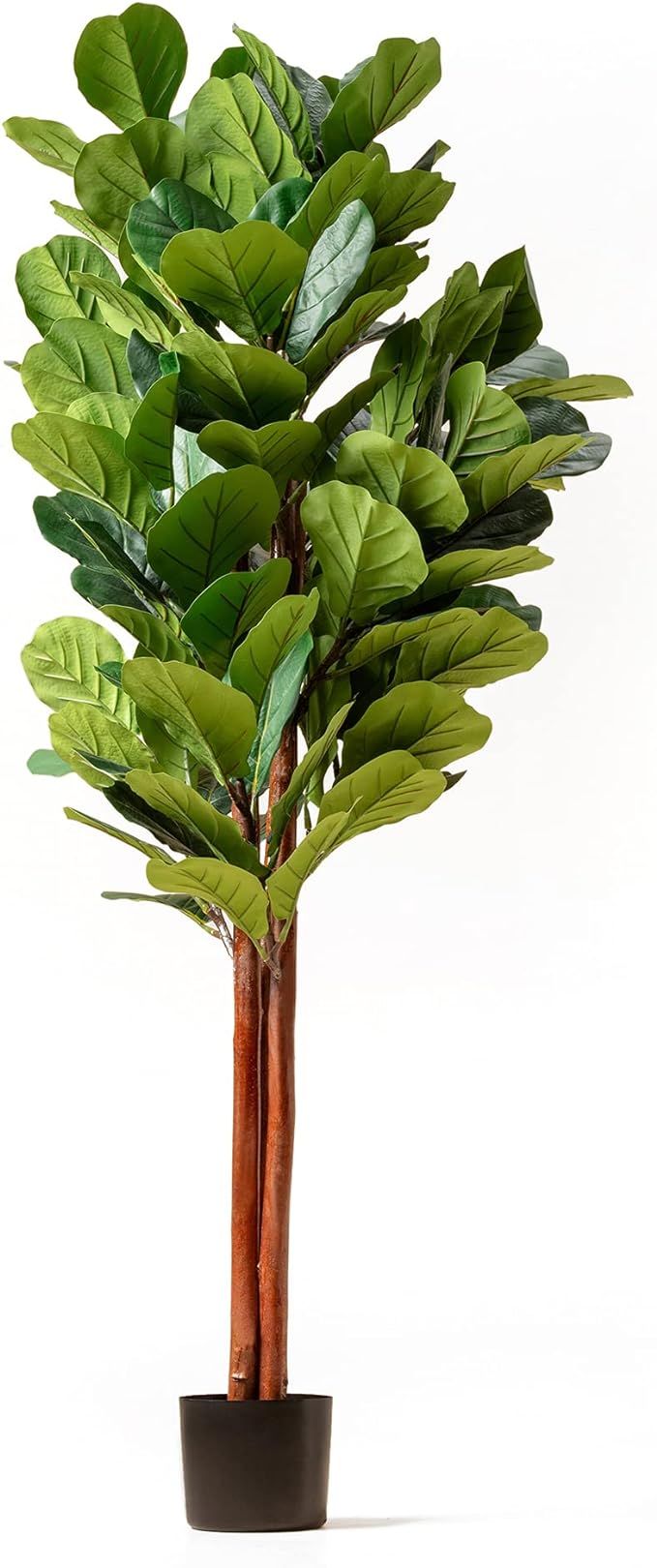 LA JOLIE MUSE Artificial Fiddle Leaf Fig Tree, Faux Plant in Pot, 4.9 Feet Fake Topiary Tree, Mod... | Amazon (US)