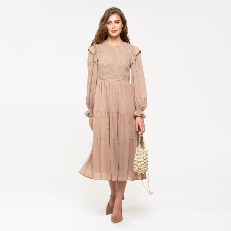 August Sky Women's Dash Foil Midi Dress | Target