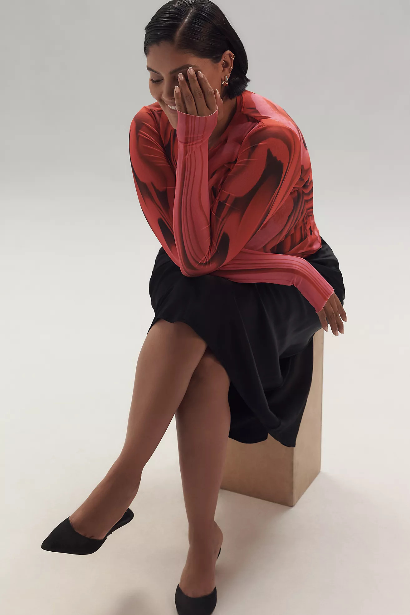 AFRM Kaylee Mesh Long-Sleeve Top | Anthropologie (US)