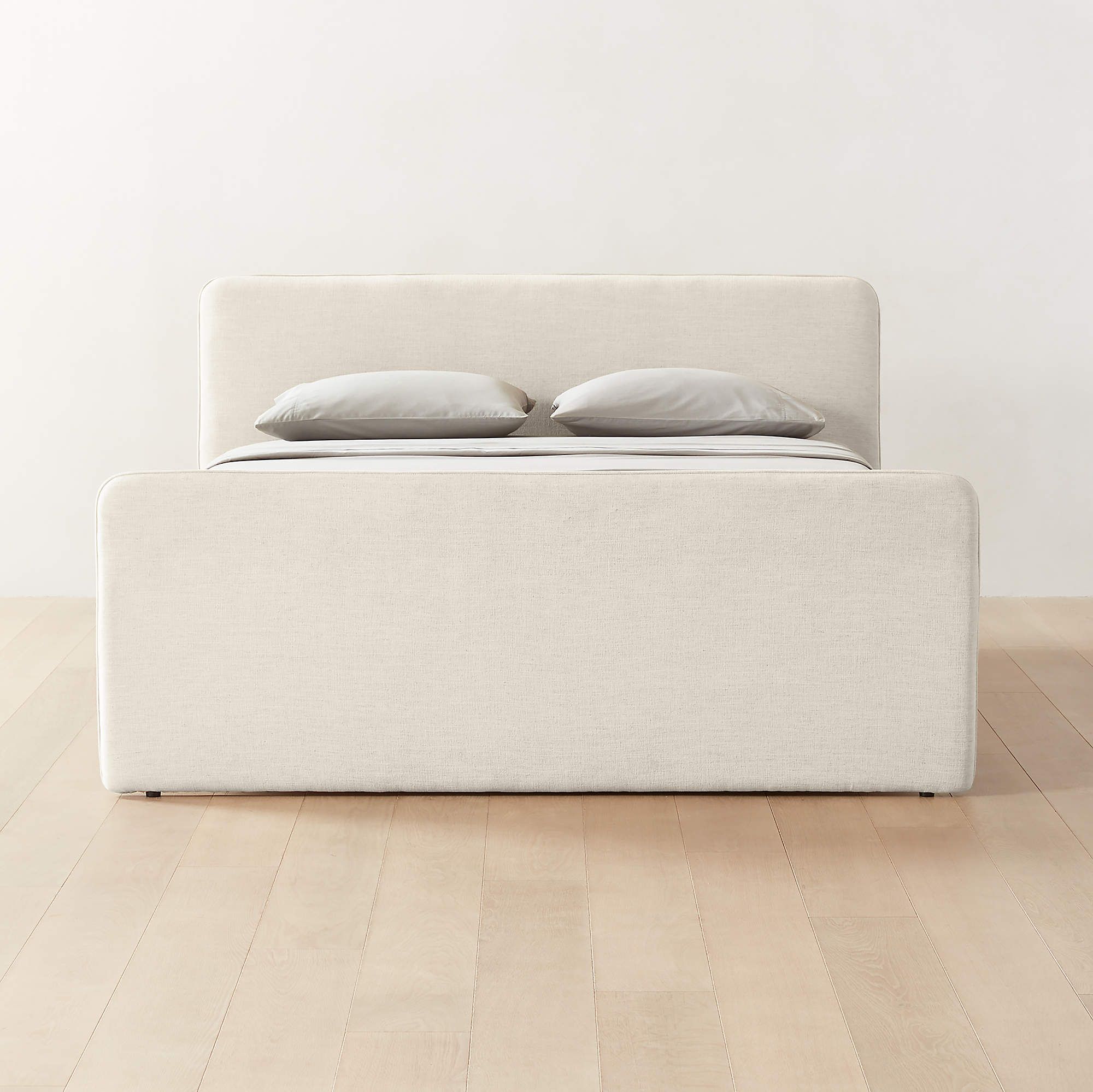 Camerano Cream Upholstered Queen Bed + Reviews | CB2 | CB2