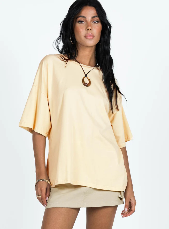 Sunset Spirit Oversized Tee Cream | Princess Polly US