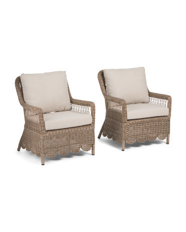 Set Of 2 27X33 Outdoor Accent Chairs, Polyester | TJ Maxx