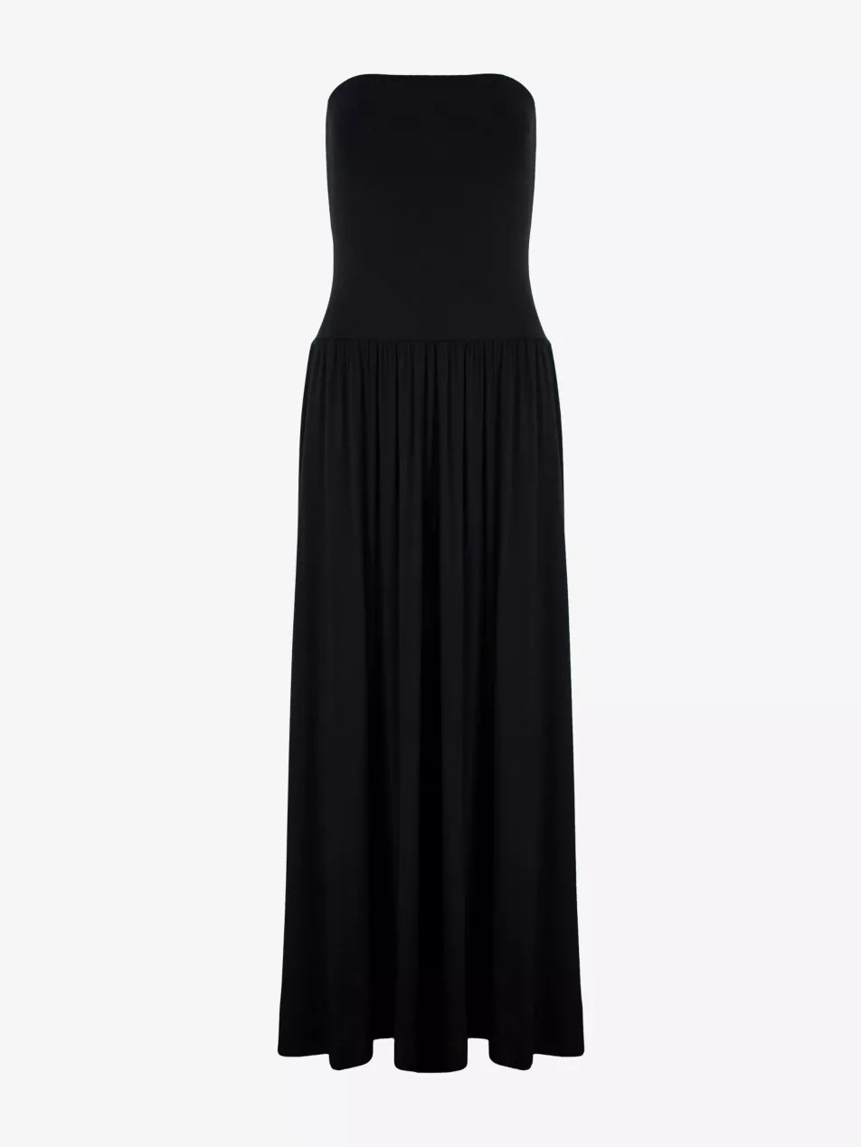 Shirred-Panel Sleeveless Bandeau Stretch-Jersey Midaxi Dress | Selfridges