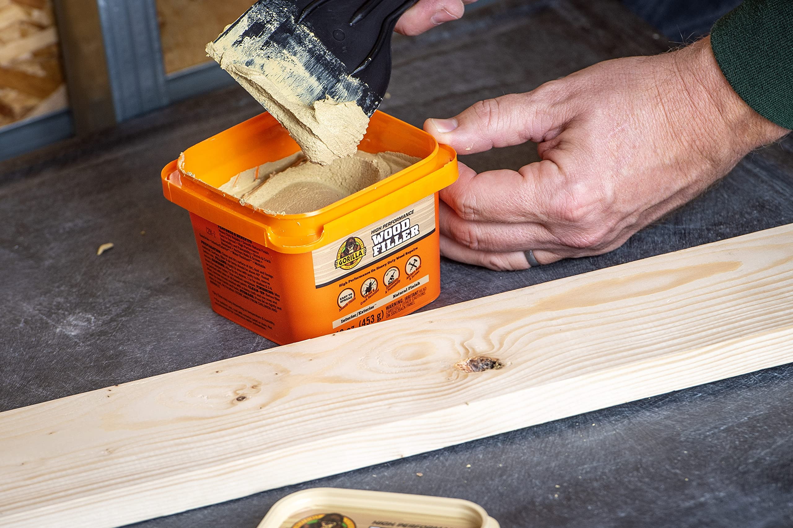 Gorilla All Purpose Wood Filler, Natural Finish, 16 Ounce Tub (Pack of 1) - Water Resistant for I... | Amazon (US)