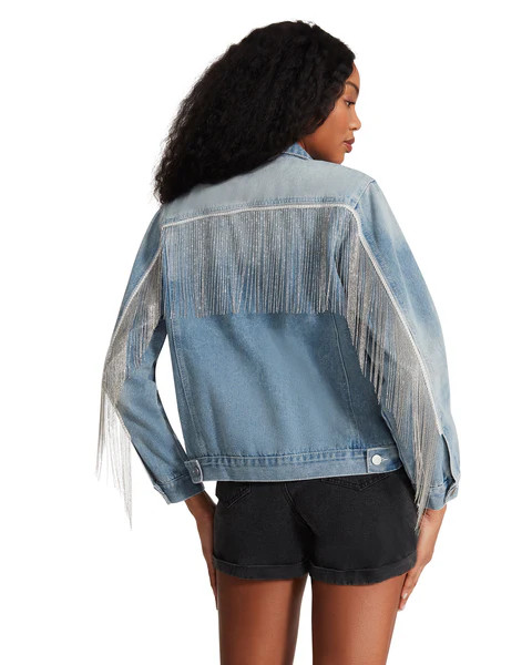 rhinestone fringe denim jacket | Steve Madden (US)