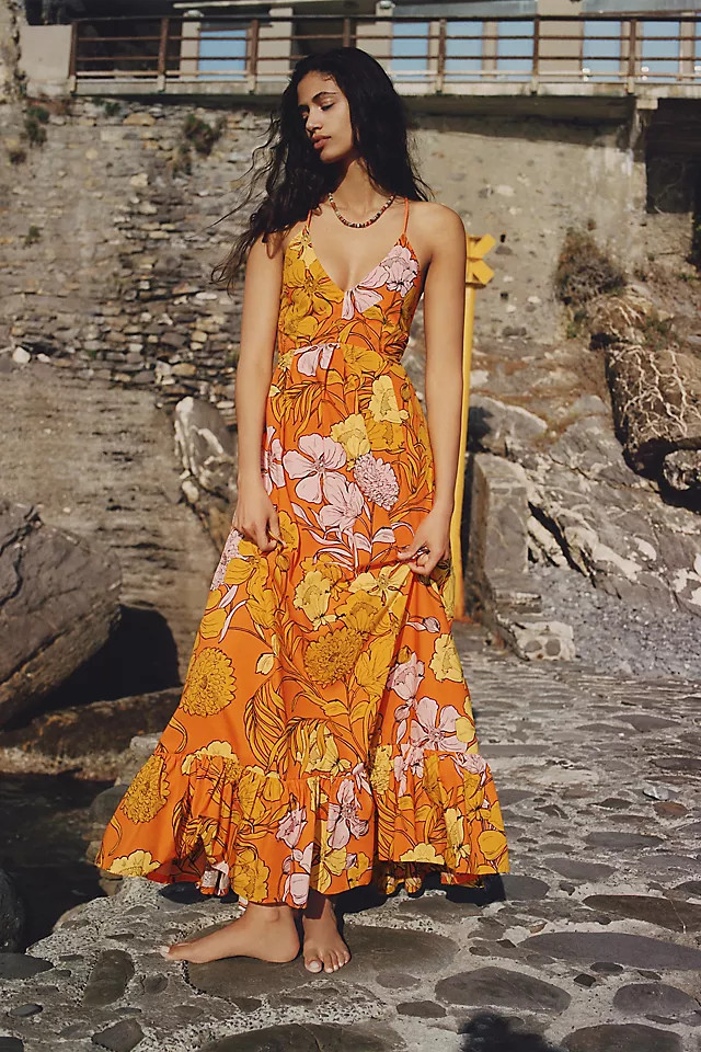 Plenty V-Neck Exploded Floral Maxi Dress | Anthropologie (US)