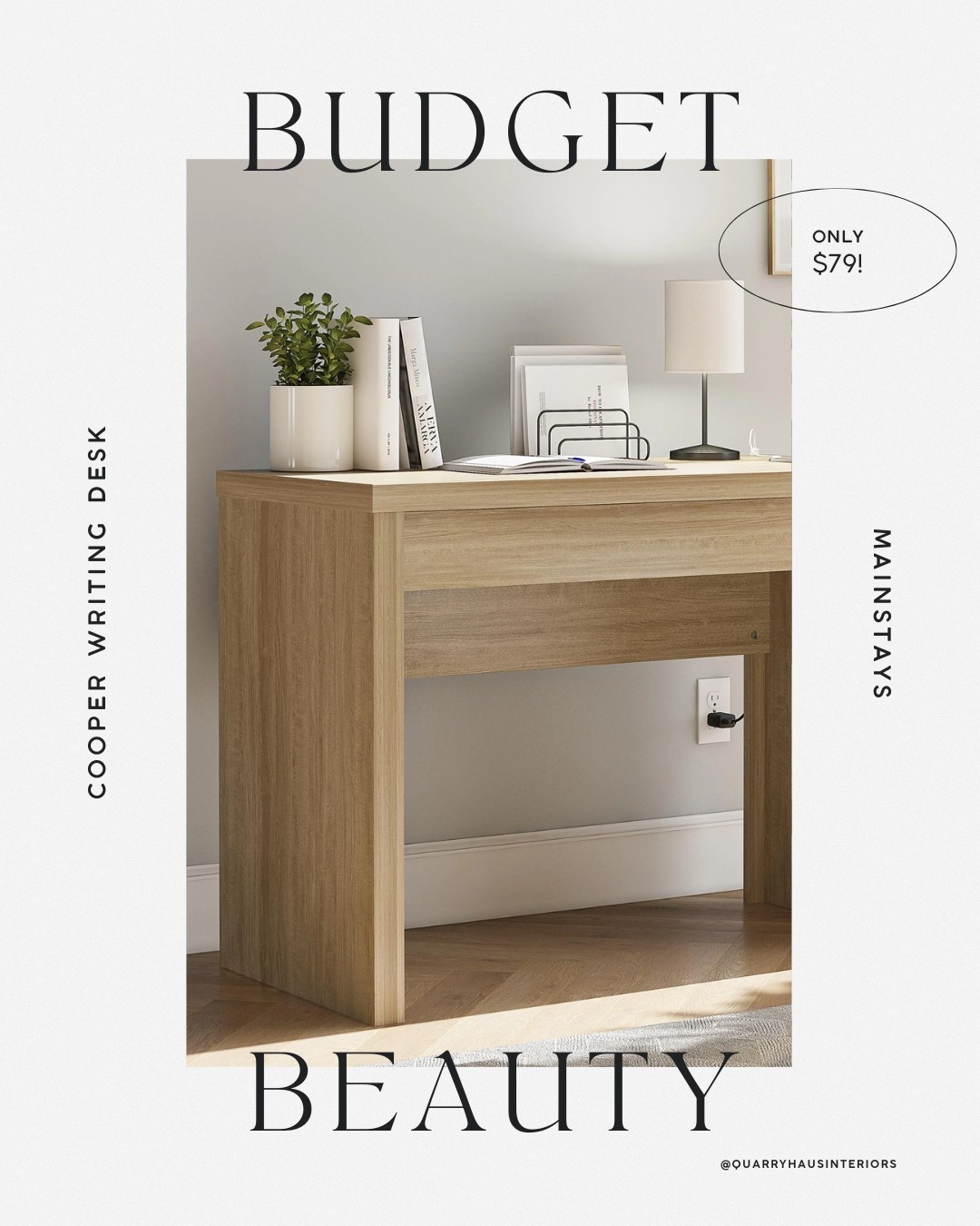 This new writing desk from mainstays is a VERY budget friendly price of $79! The light wood look and clean lines make it perfect for a modern or traditional home office space 🤍

#LTKHome #LTKFindsUnder100