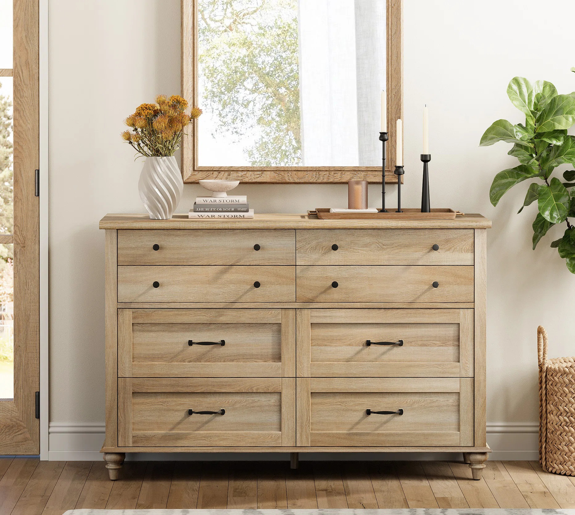 Charlton Home® Mid Century Dresser With 8 Drawers For Bedroom & Reviews | Wayfair | Wayfair North America